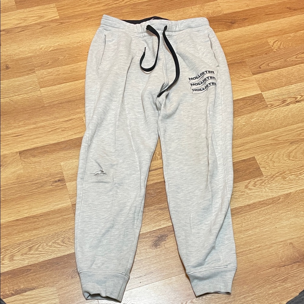 Hollister Light Gray Sweatpants with Logo
